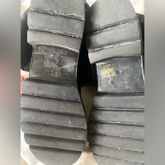 Authentic Stuart Weitzman Black Leather Tyler Ultralift Puffer Boot Size 9 - Picture 4 of 4